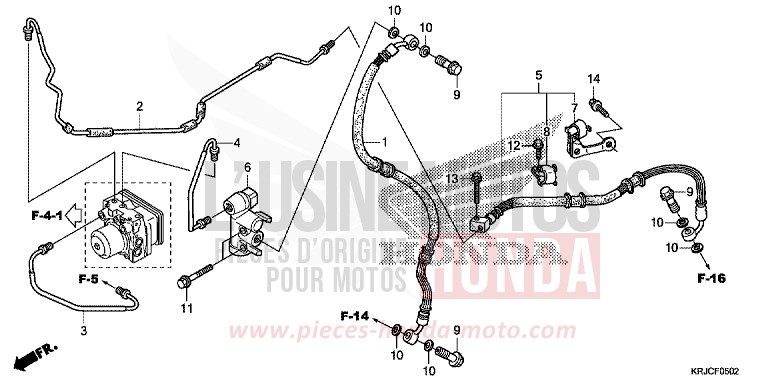 REAR BRAKE PIPE (FES125A) for S-Wing ABS CHAMPAGNE BRONZE METALLIC (YR287) from 2012